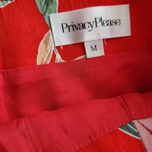 Revolve Privacy Please Skirt Womens Medium Linen Blend Floral Mini Travel Beach - Picture 5 of 5